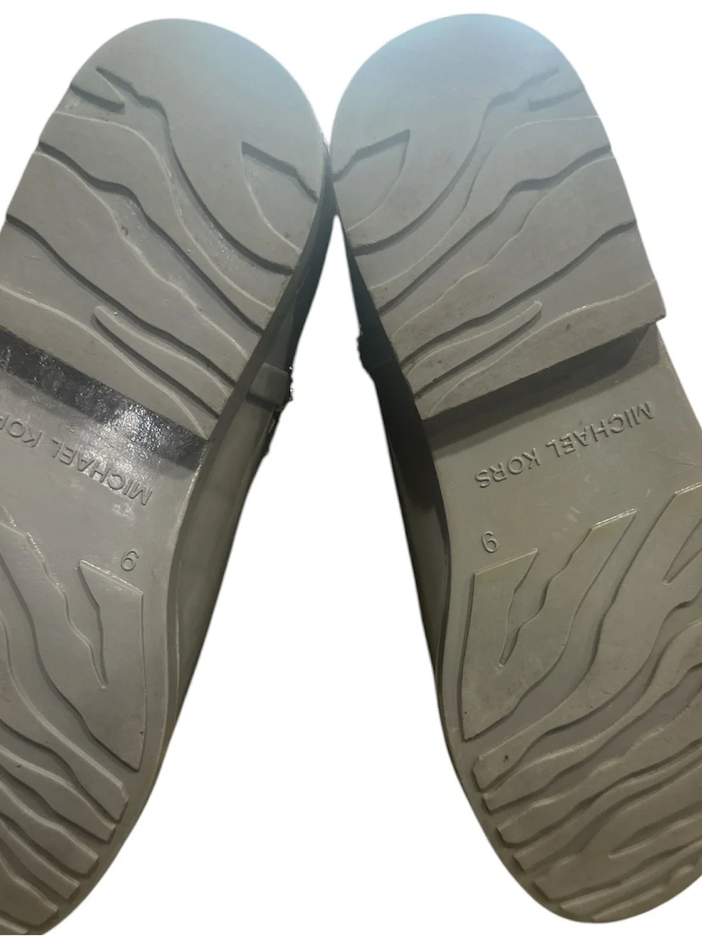 Michael Kors Light Gray Tall MK-Emblem Rain Boots